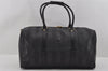 Authentic FENDI Pequin Pattern PVC Leather 2Way Travel Boston Bag Black 0661I