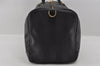 Authentic FENDI Pequin Pattern PVC Leather 2Way Travel Boston Bag Black 0661I
