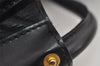 Authentic FENDI Pequin Pattern PVC Leather 2Way Travel Boston Bag Black 0661I