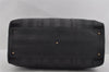 Authentic FENDI Pequin Pattern PVC Leather 2Way Travel Boston Bag Black 0661I