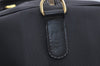 Authentic FENDI Pequin Pattern PVC Leather 2Way Travel Boston Bag Black 0661I