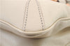 Authentic GUCCI Horsebit Shoulder Tote Bag Leather 114913 White 0663D