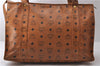 Authentic MCM Visetos Leather Vintage Shoulder Tote Bag Brown  0665D