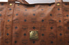 Authentic MCM Visetos Leather Vintage Shoulder Tote Bag Brown  0665D