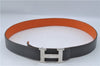 Authentic HERMES Constance Leather Belt Size 80cm 31.5inches Gray Orange 0668C