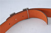 Authentic HERMES Constance Leather Belt Size 80cm 31.5inches Gray Orange 0668C