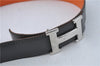 Authentic HERMES Constance Leather Belt Size 80cm 31.5inches Gray Orange 0668C