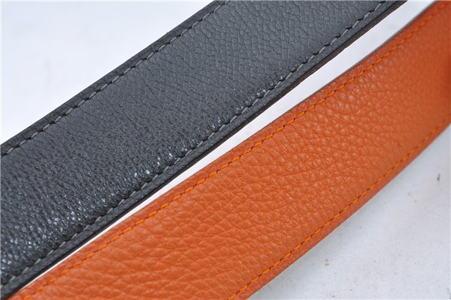 Authentic HERMES Constance Leather Belt Size 80cm 31.5inches Gray Orange 0668C