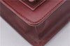 Authentic Cartier Must de Cartier Leather Shoulder Cross Bag Bordeaux Red 0672F