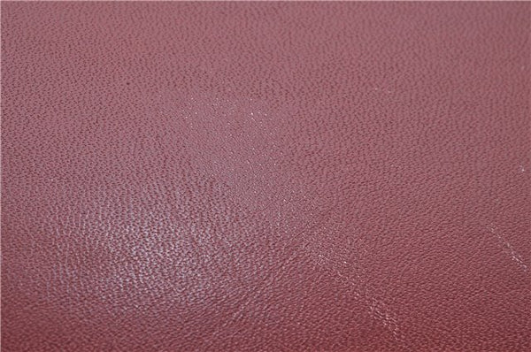 Authentic Cartier Must de Cartier Leather Shoulder Cross Bag Bordeaux Red 0672F