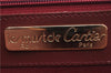 Authentic Cartier Must de Cartier Leather Shoulder Cross Bag Bordeaux Red 0672F