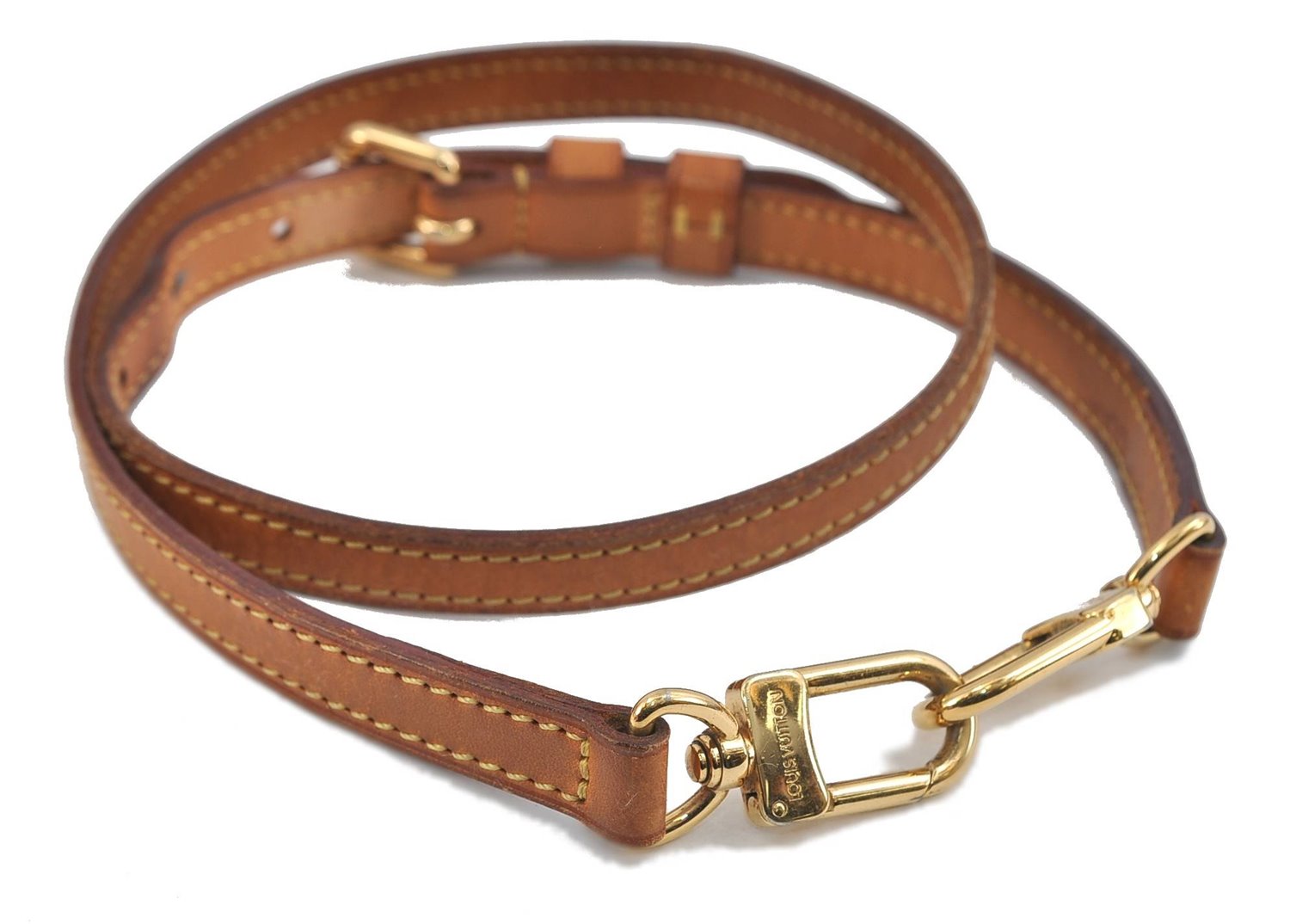 Authentic Louis Vuitton Leather Shoulder Strap Beige 30.3-34.3