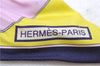 Authentic HERMES Twilly Scarf "Camails" Silk Yellow Purple 0679D