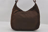 Authentic PRADA Vintage Nylon Tessuto Plastic Shoulder Hand Bag Brown 0689I