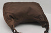 Authentic PRADA Vintage Nylon Tessuto Plastic Shoulder Hand Bag Brown 0689I