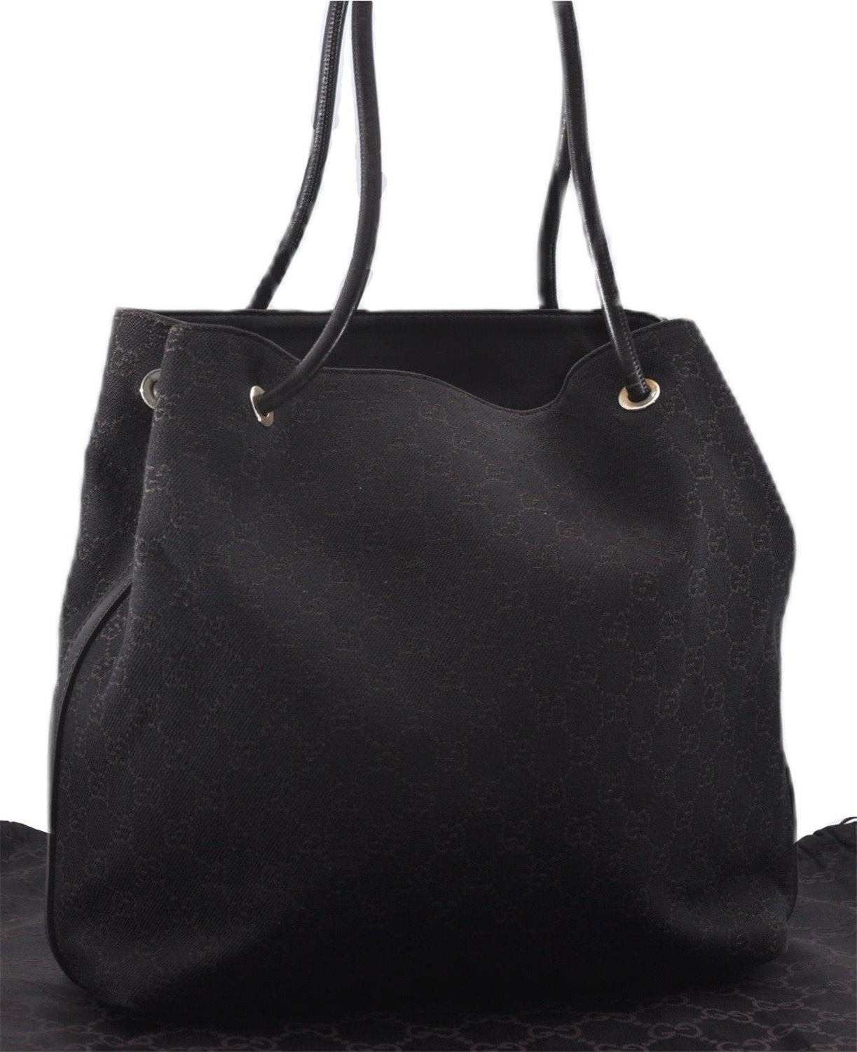 Authentic GUCCI Vintage Shoulder Tote Bag GG Canvas Leather 152279 Brown 0693F