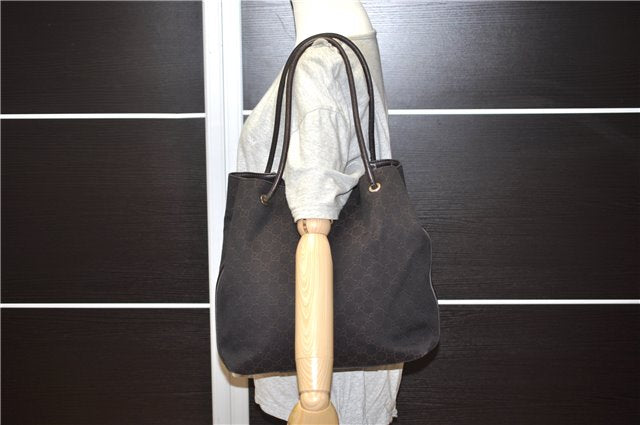 Authentic GUCCI Vintage Shoulder Tote Bag GG Canvas Leather 152279 Brown 0693F