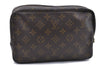 Auth Louis Vuitton Monogram Trousse Toilette 23 Clutch Hand Bag M47524 LV 0695D