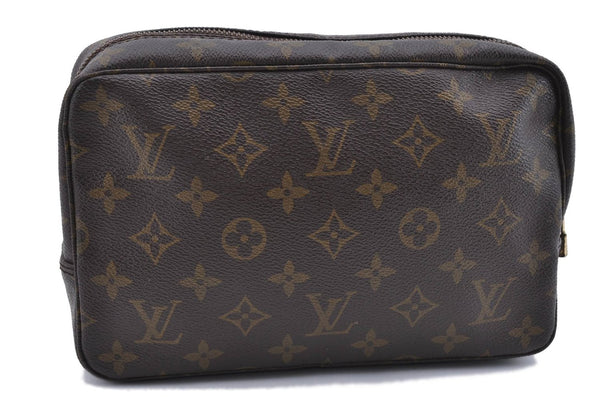 Auth Louis Vuitton Monogram Trousse Toilette 23 Clutch Hand Bag M47524 LV 0695D