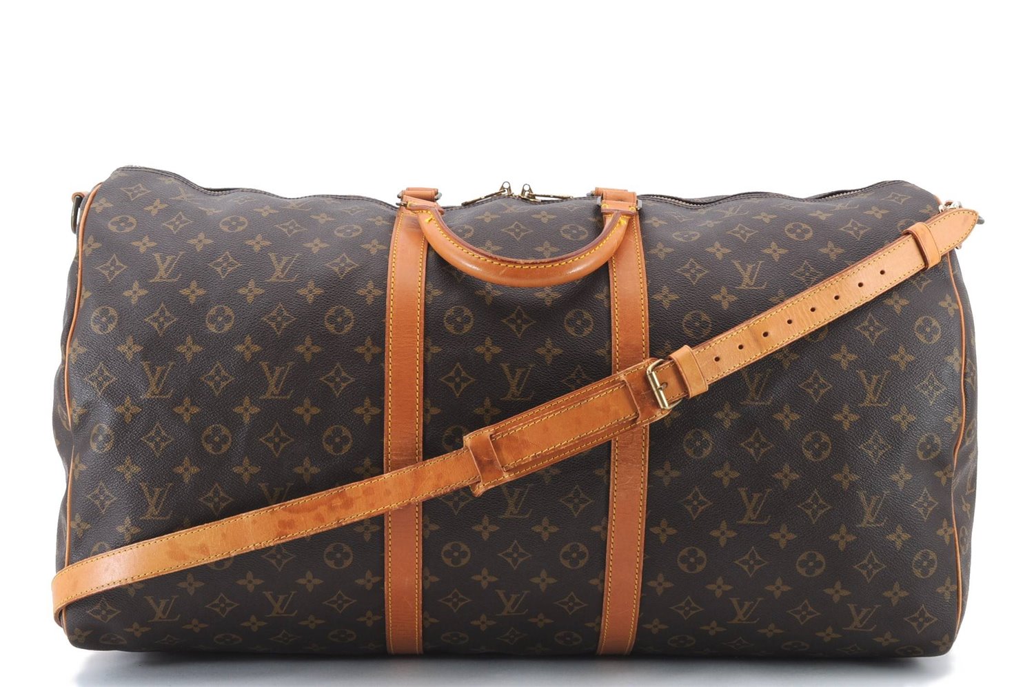 Auth Louis Vuitton Monogram Keepall Bandouliere 60 Boston Bag M41412 LV 0696D