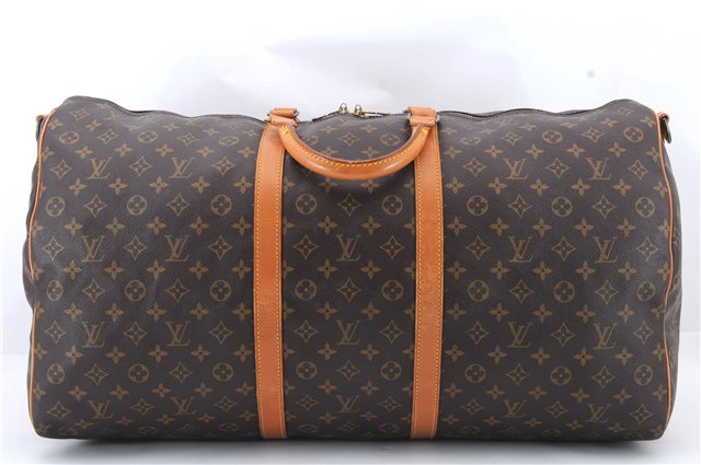 Auth Louis Vuitton Monogram Keepall Bandouliere 60 Boston Bag M41412 LV 0696D