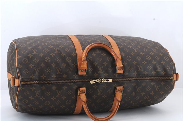 Auth Louis Vuitton Monogram Keepall Bandouliere 60 Boston Bag M41412 LV 0696D