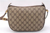 Authentic GUCCI Web Sherry Line Shoulder Cross Bag GG PVC Leather Brown 0697F