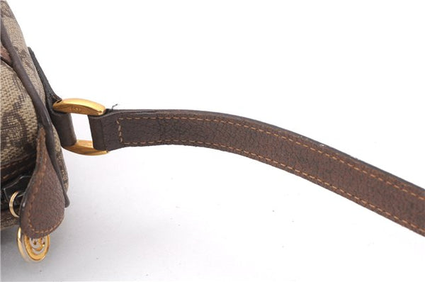 Authentic GUCCI Web Sherry Line Shoulder Cross Bag GG PVC Leather Brown 0697F