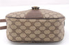 Authentic GUCCI Web Sherry Line Shoulder Cross Bag GG PVC Leather Brown 0697F