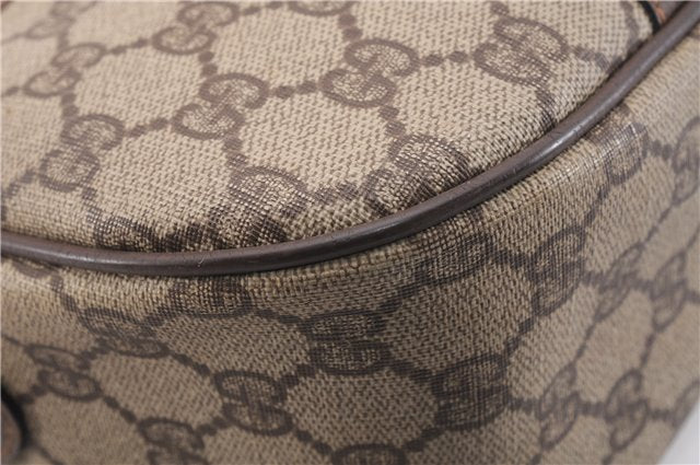 Authentic GUCCI Web Sherry Line Shoulder Cross Bag GG PVC Leather Brown 0697F