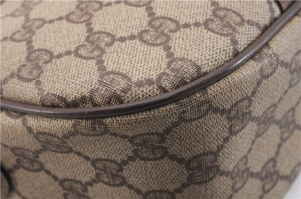 Authentic GUCCI Web Sherry Line Shoulder Cross Bag GG PVC Leather Brown 0697F