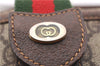 Authentic GUCCI Web Sherry Line Shoulder Cross Bag GG PVC Leather Brown 0697F
