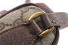 Authentic GUCCI Web Sherry Line Shoulder Cross Bag GG PVC Leather Brown 0697F