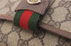 Authentic GUCCI Web Sherry Line Shoulder Cross Bag GG PVC Leather Brown 0697F