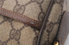 Authentic GUCCI Web Sherry Line Shoulder Cross Bag GG PVC Leather Brown 0697F