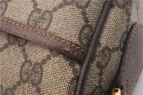 Authentic GUCCI Web Sherry Line Shoulder Cross Bag GG PVC Leather Brown 0697F