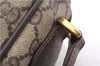 Authentic GUCCI Web Sherry Line Shoulder Cross Bag GG PVC Leather Brown 0697F