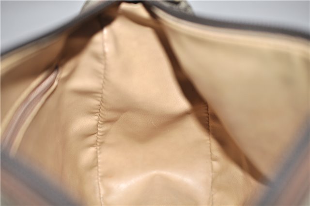 Authentic GUCCI Web Sherry Line Shoulder Cross Bag GG PVC Leather Brown 0697F