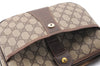 Authentic GUCCI Web Sherry Line Shoulder Cross Bag GG PVC Leather Brown 0697F