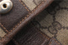 Authentic GUCCI Web Sherry Line Shoulder Cross Bag GG PVC Leather Brown 0697F
