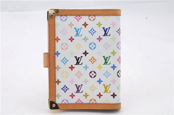 Louis Vuitton Monogram Multicolor Agenda PM Day Planner Cover R20896 White 0698D