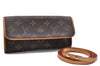 Authentic Louis Vuitton Monogram Pochette Twin PM Shoulder Bag M51854 LV 0700D