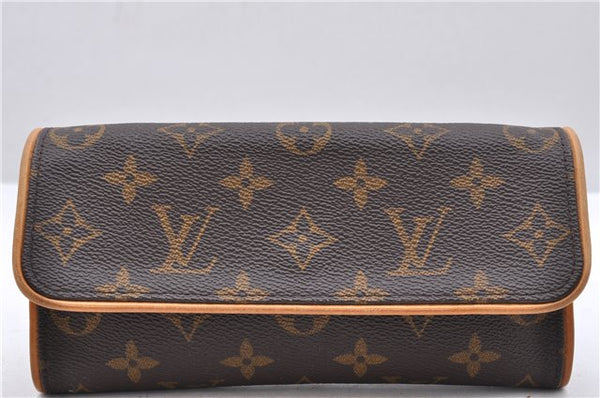 Authentic Louis Vuitton Monogram Pochette Twin PM Shoulder Bag M51854 LV 0700D