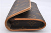 Authentic Louis Vuitton Monogram Pochette Twin PM Shoulder Bag M51854 LV 0700D