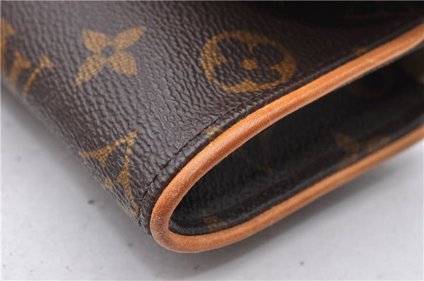 Authentic Louis Vuitton Monogram Pochette Twin PM Shoulder Bag M51854 LV 0700D