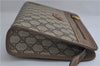 Authentic GUCCI Vintage Clutch Hand Bag Purse GG PVC Leather Brown 0700F