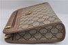 Authentic GUCCI Vintage Clutch Hand Bag Purse GG PVC Leather Brown 0700F