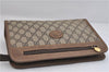 Authentic GUCCI Vintage Clutch Hand Bag Purse GG PVC Leather Brown 0700F