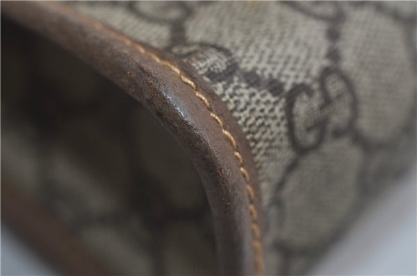 Authentic GUCCI Vintage Clutch Hand Bag Purse GG PVC Leather Brown 0700F