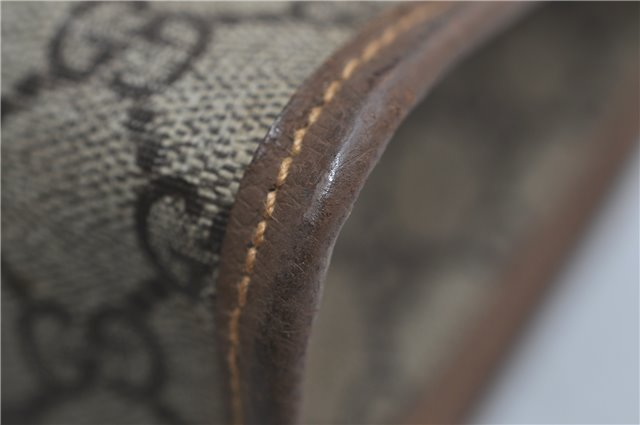 Authentic GUCCI Vintage Clutch Hand Bag Purse GG PVC Leather Brown 0700F